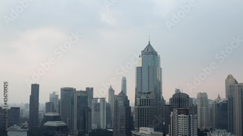 BKK Bangkok Cityscape Skyscraper Aerial View 4K