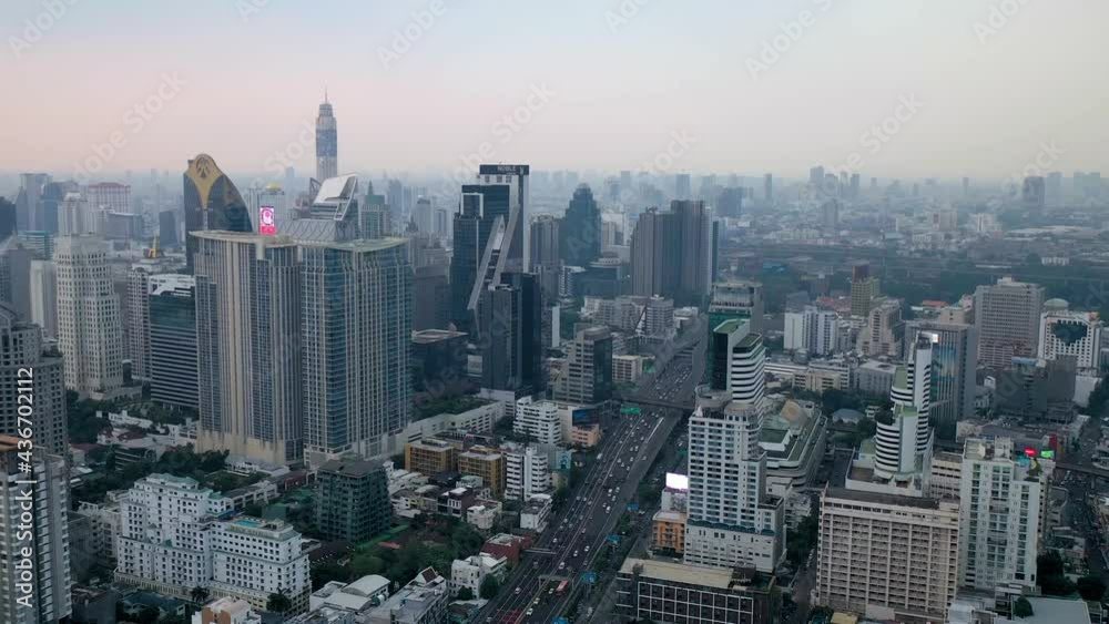 BKK Bangkok Cityscape Skyscraper Aerial View 4K BKK Bangkok Cityscape Skyscraper Aerial View 4K