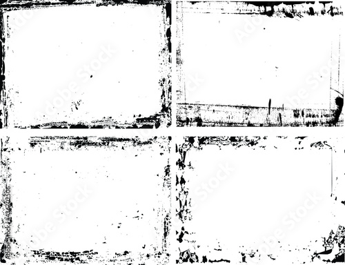 Vector grunge frame set. Paintbrush border for aged design.