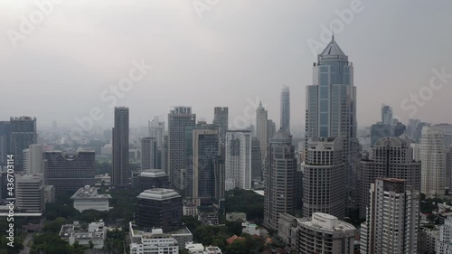 BKK Bangkok Cityscape Skyscraper Aerial View 4K