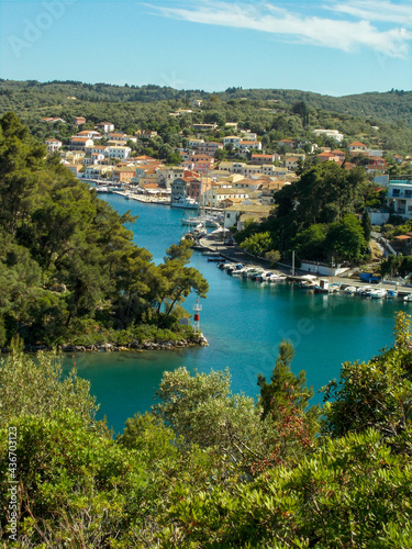 Yachts and boats in paxos harbour on the ionian greek island holiday resort. © William Richardson