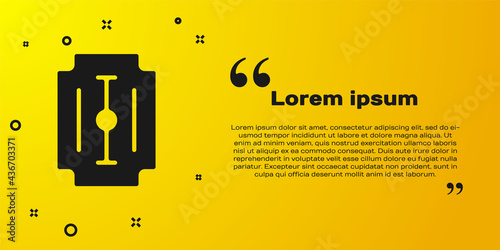 Black Blade razor icon isolated on yellow background. Vector