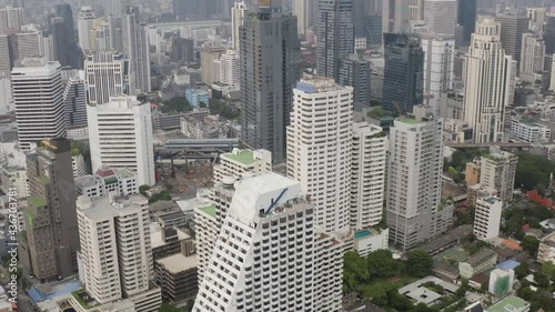 BKK Bangkok Cityscape Skyscraper Aerial View 4K