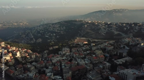 Aerial View on Lebanon City Cityscape Landscape Horizon HD