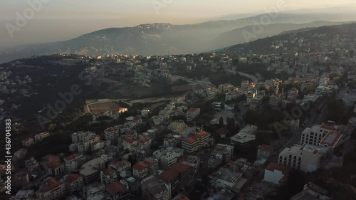 Aerial View on Lebanon City Cityscape Landscape Horizon HD