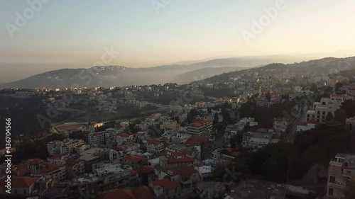 Aerial View on Lebanon City Cityscape Landscape Horizon HD