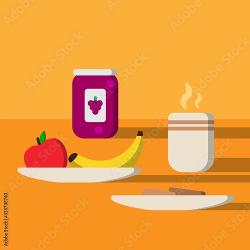 Frutas. Concepto de desayuno/merienda. Buena alimentación.   photo