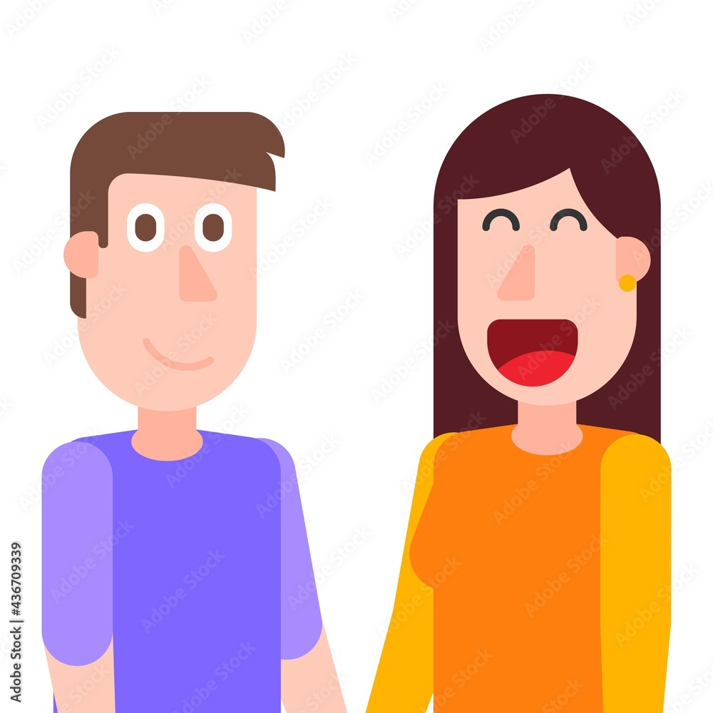 Personajes vectoriales con fondo blanco. Par de personajes. Personajes vectoriales con fondo blanco. Par de personajes.