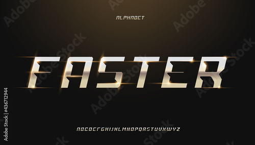 Sport Modern Alphabet Gold Font. Typography 3D urban style silver and golden fonts for technology, digital, movie logo design. vector illustration