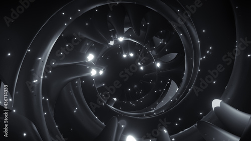Glossy black sci-fi passage...