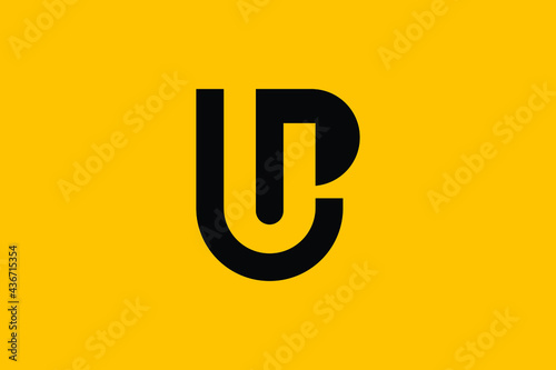 PU logo letter design on luxury background. UP logo monogram initials letter concept. PU icon logo design. UP elegant and Professional letter icon design on background. P U UP PU