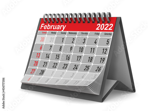2022 year. Calendar for Feb...