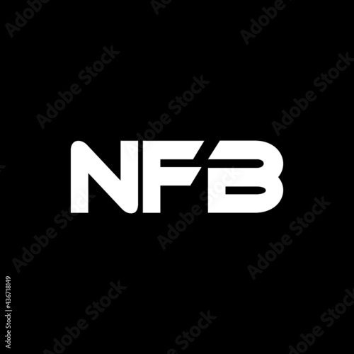 NFB letter logo design with black background in illustrator, vector logo modern alphabet font overlap style. calligraphy designs for logo, Poster, Invitation, etc. 