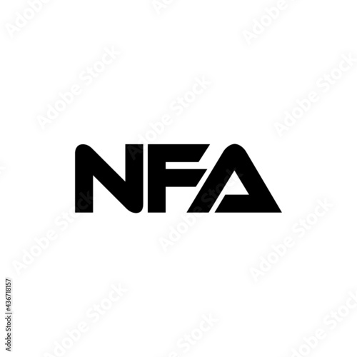 NFA letter logo design with black background in illustrator, vector logo modern alphabet font overlap style. calligraphy designs for logo, Poster, Invitation, etc. 