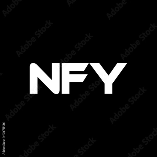 NFY letter logo design with black background in illustrator, vector logo modern alphabet font overlap style. calligraphy designs for logo, Poster, Invitation, etc. 