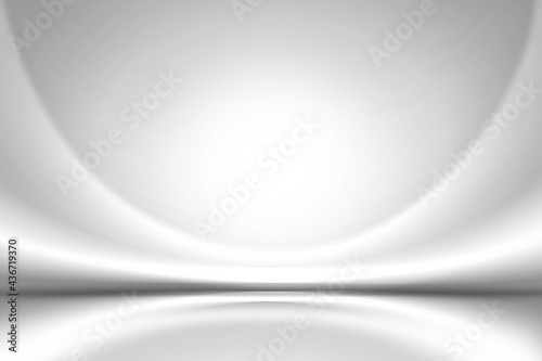 White and gray abstract background waves and smooth light trails That are blurred and soft For design and display work