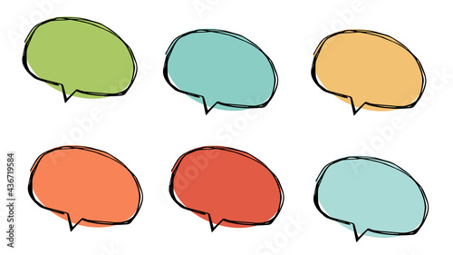set of speech bubbles