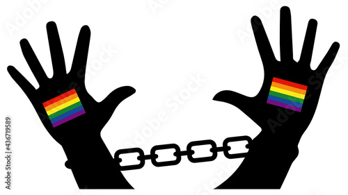 LGBT handcuffed hands