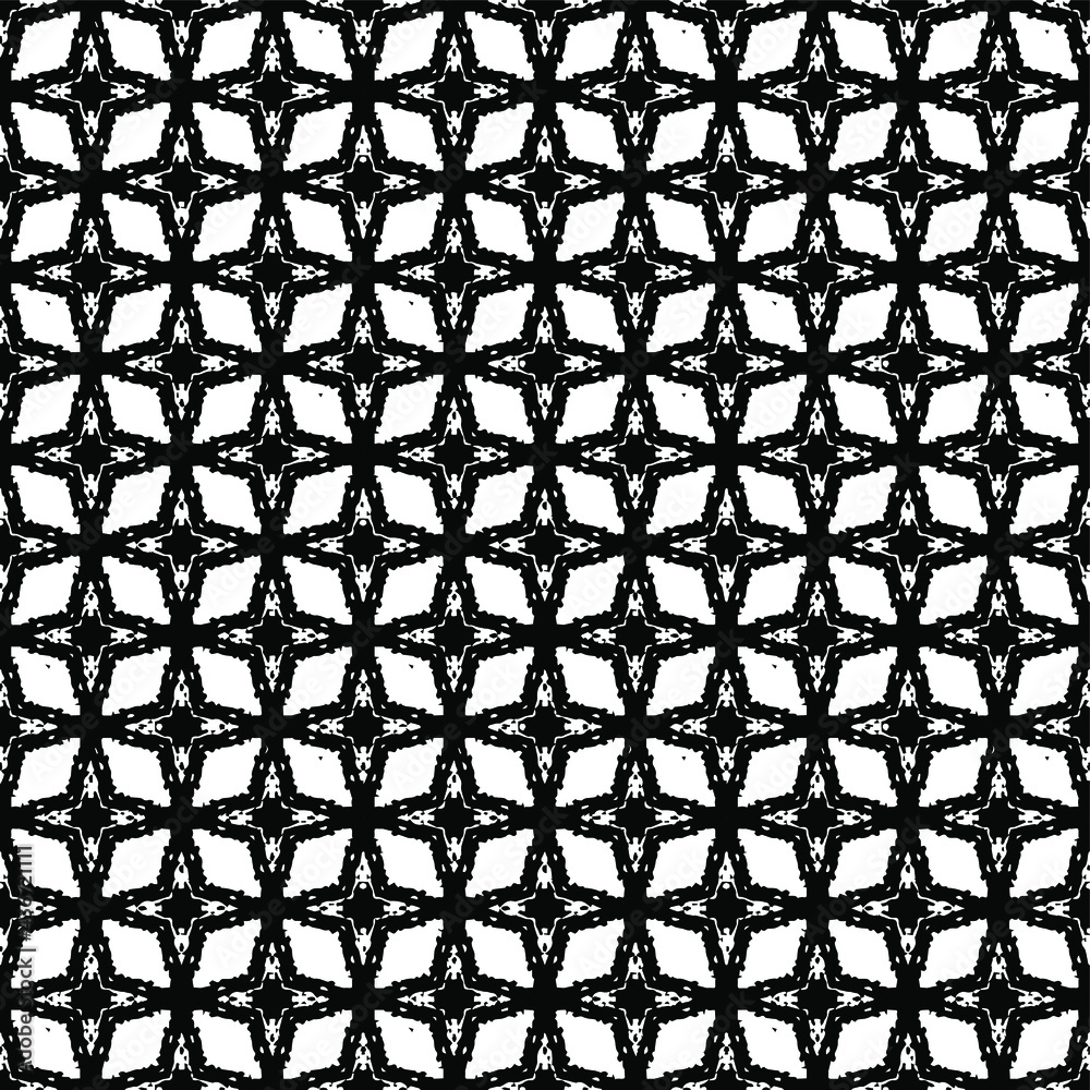 Naklejka premium Black and white pattern texture. Bw ornamental graphic design. Mosaic ornaments. Pattern template. Vector illustration.