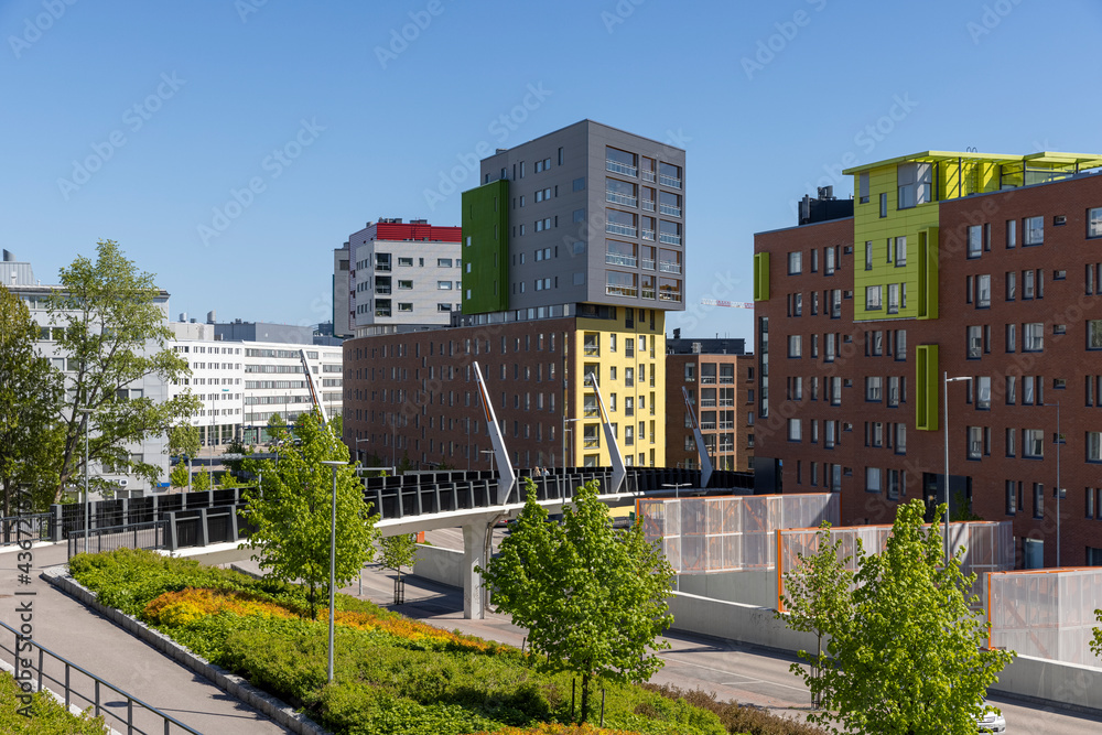 Modern residential buildings in Pasila District in Helsinki