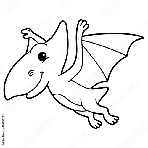 Vector illustration coloring page with cartoon dinosaur for children  coloring and scrap book  printable 