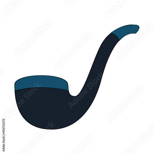 Isolated wooden smoking pipe sketch