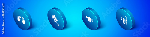 Set Isometric Flip flops, Toilet paper roll, Gas boiler and Hairbrush icon. Vector
