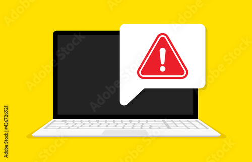 Warning of spam data, insecure connection orrus. Vector illustration