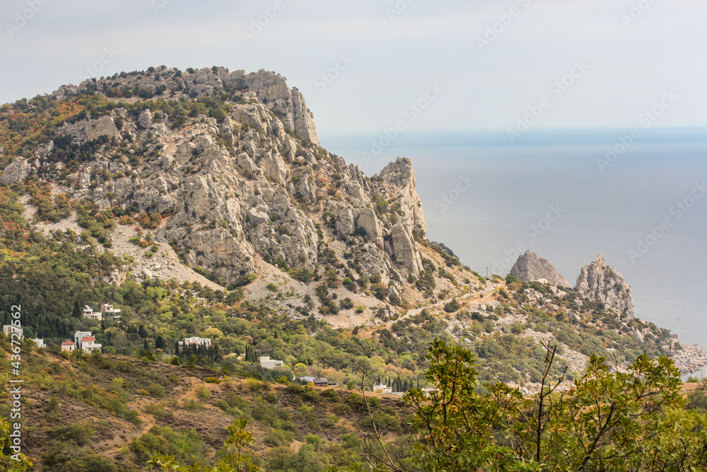 An array of rocks on the Black Sea coast. An array of rocks on the Black Sea coast.