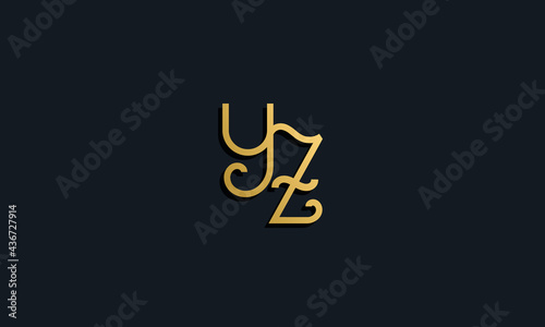 Luxury fashion initial letter YZ logo.