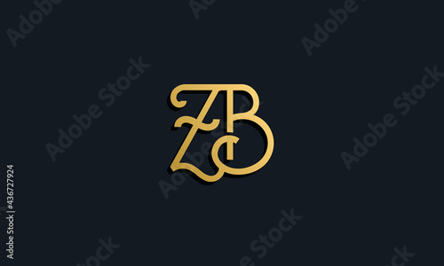 Luxury fashion initial letter ZB logo.