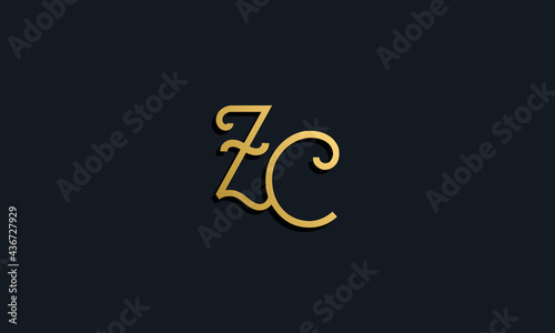 Luxury fashion initial letter ZC logo.