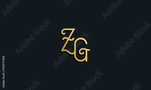 Luxury fashion initial letter ZG logo.