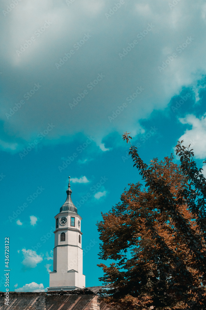 Clock tower of Belgrade Fortress in Belgrade, Serbia