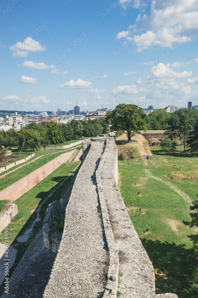 Walls of Belgrade Fortress in Belgrade, Serbia