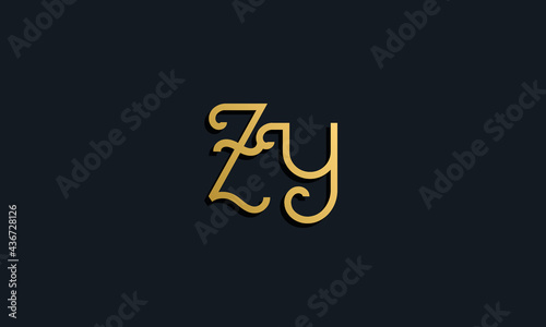 Luxury fashion initial letter ZY logo.