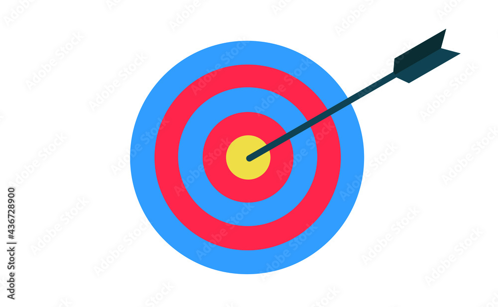Target goal with arrow icon symbol flat vector illustration