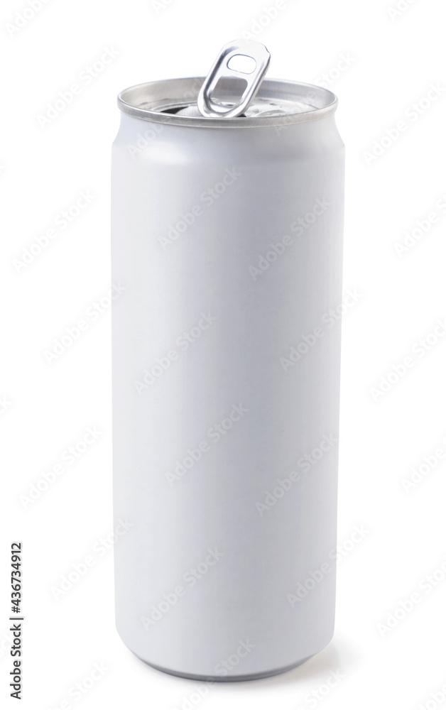 White can for a drink on a white background, isolated. Mockup, template White can for a drink on a white background, isolated. Mockup, template