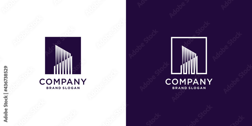 Buiding logo with creative line art concept, simple, real estate, tower part 4 Buiding logo with creative line art concept, simple, real estate, tower part 4
