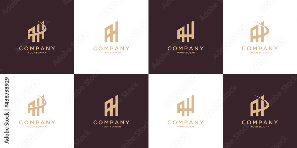 Monogram letter ah logo template