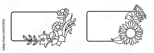 Wildflowers in a hand drawn line art style.