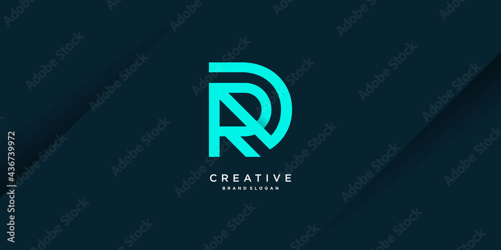 Monogram letter logo template with initial R for business, company, techonolgy, part 1 Monogram letter logo template with initial R for business, company, techonolgy, part 1