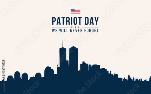 Patriot Day blue Background with New York City silhouette Illustration