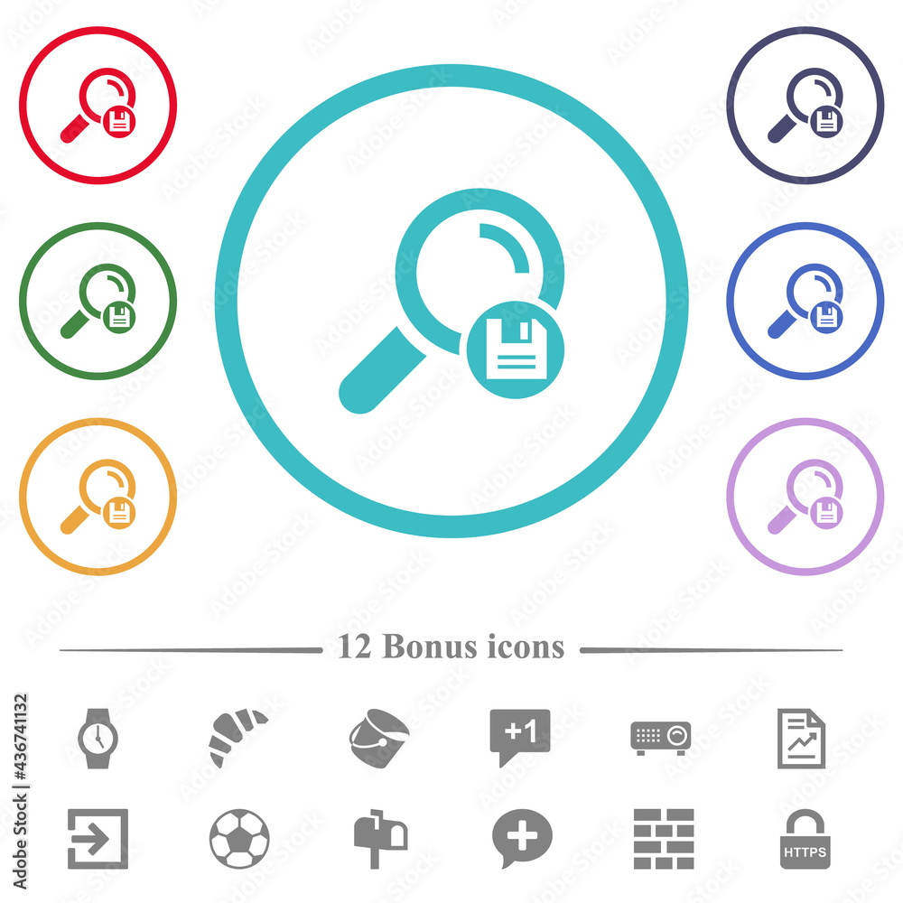 Save search results flat color icons in circle shape outlines Save search results flat color icons in circle shape outlines