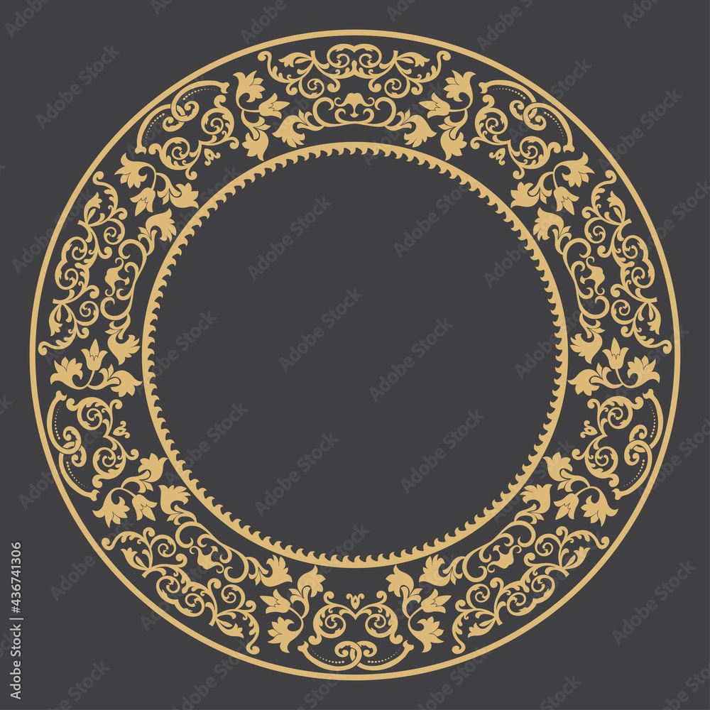 Circular baroque ornament.