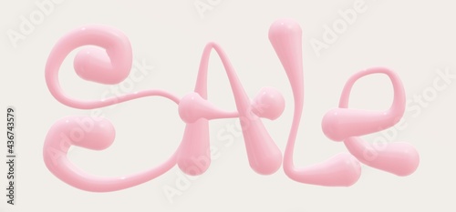 Wallpaper Mural Sale pink 3D letters isolated on white background. Illustration for sale banner. Realistic 3d calligraphy sign. Poster or banner design for landing page Torontodigital.ca