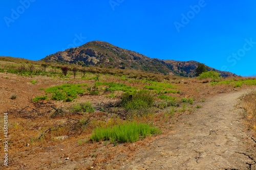 California Hiking Trail With Mountain Landscape 