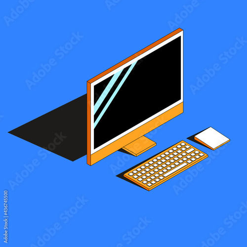 Modern computers and accessories that are thin and brightly colored