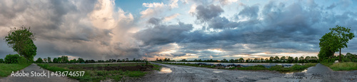 Clouds after a small thunderstorm in Weiterstadt  Germany.