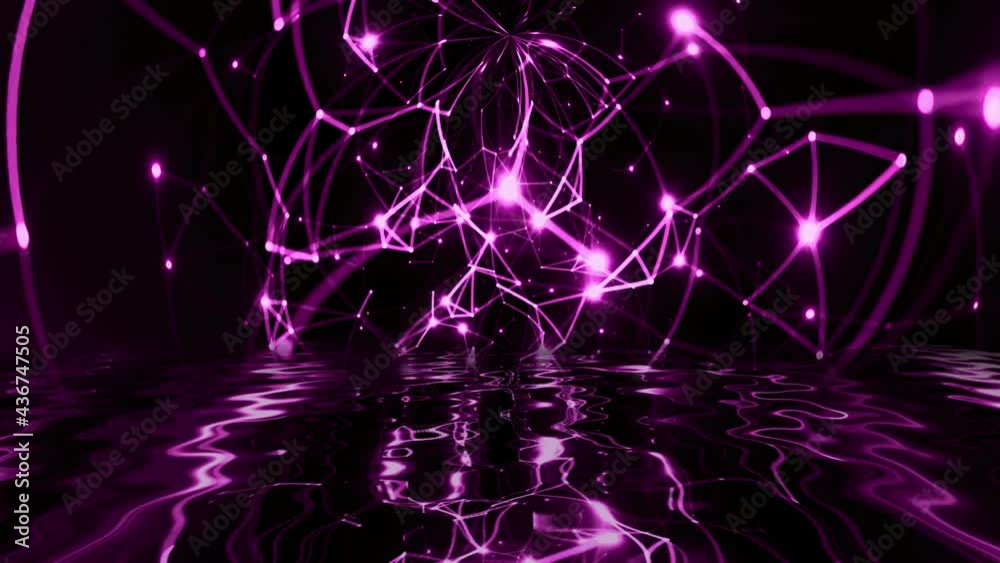Abstract plexus technology science reflecting in water Abstract plexus technology science reflecting in water
